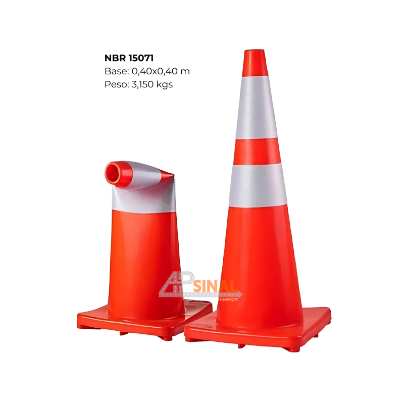 Cone De Borracha Flexível 75 cm NBR 15071